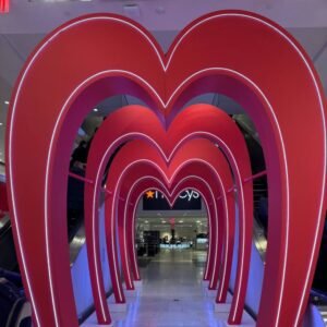 Chipmunk On The Hunt - Heart-shaped colorful light arches at Macy's