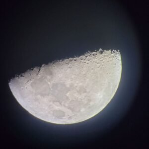 Chipmunk On The Hunt - Close-up view of the moon's surface with visible craters
